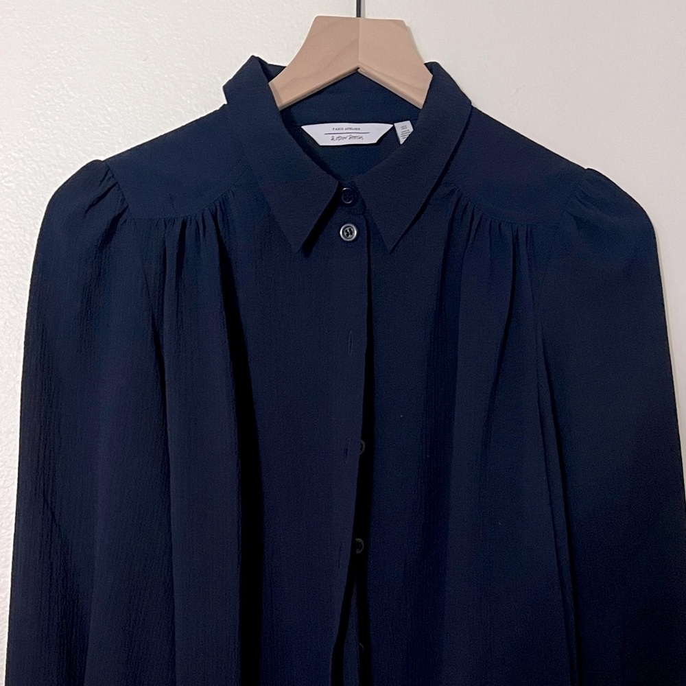 Dark blue shirt bluse by the other stories size 6